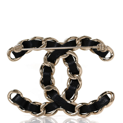 Chanel Lambskin Chain CC Brooch Black Gold 3 of 6
