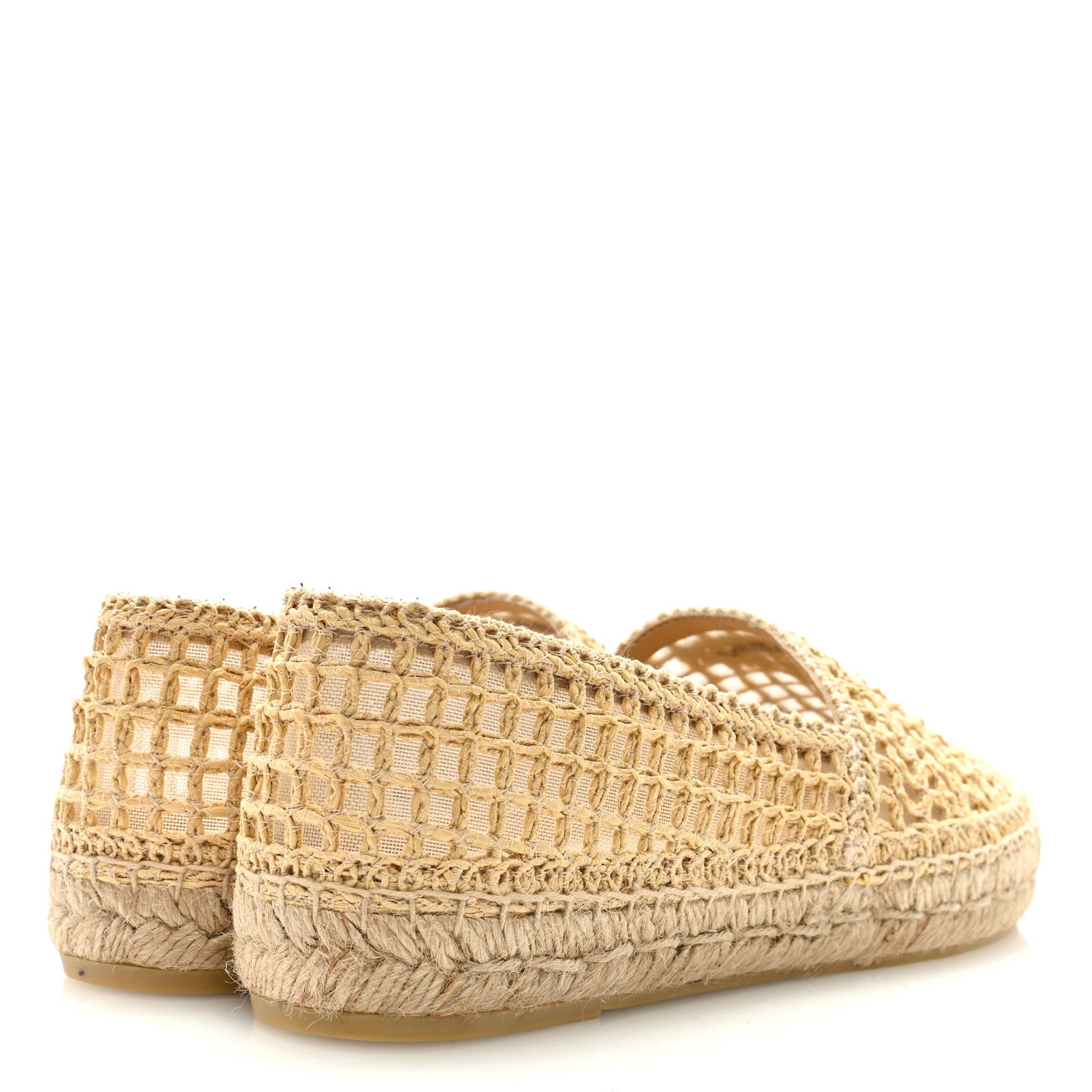 Prada Raffia Triangle Logo Crochet 20mm Espadrilles 39 Naturale 4 of 7