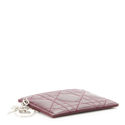 Christian Dior Lambskin Cannage Lady Dior Card Holder Burgundy 4 of 6