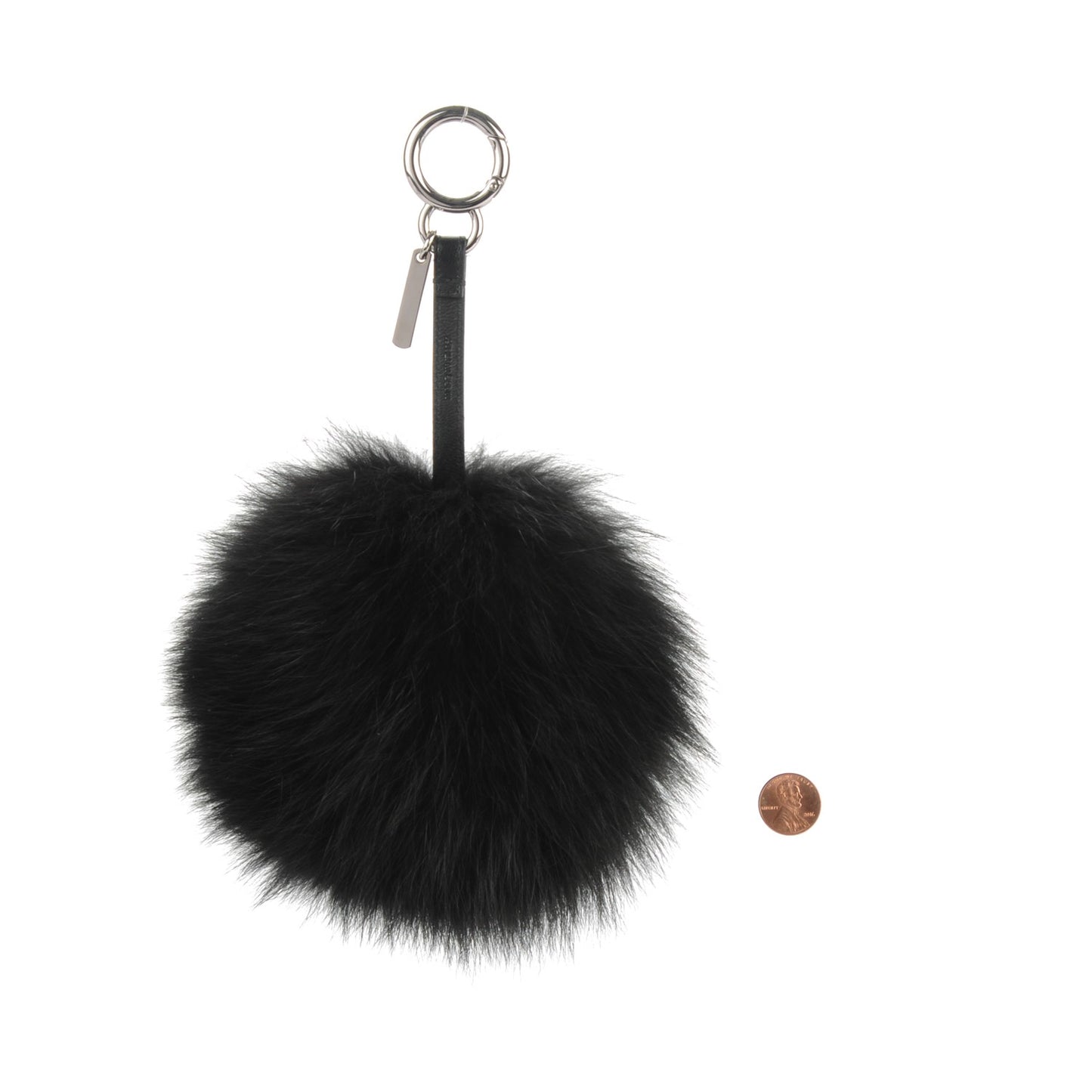 Fox Fur O ABCharm Bag Charm Black Light Blue