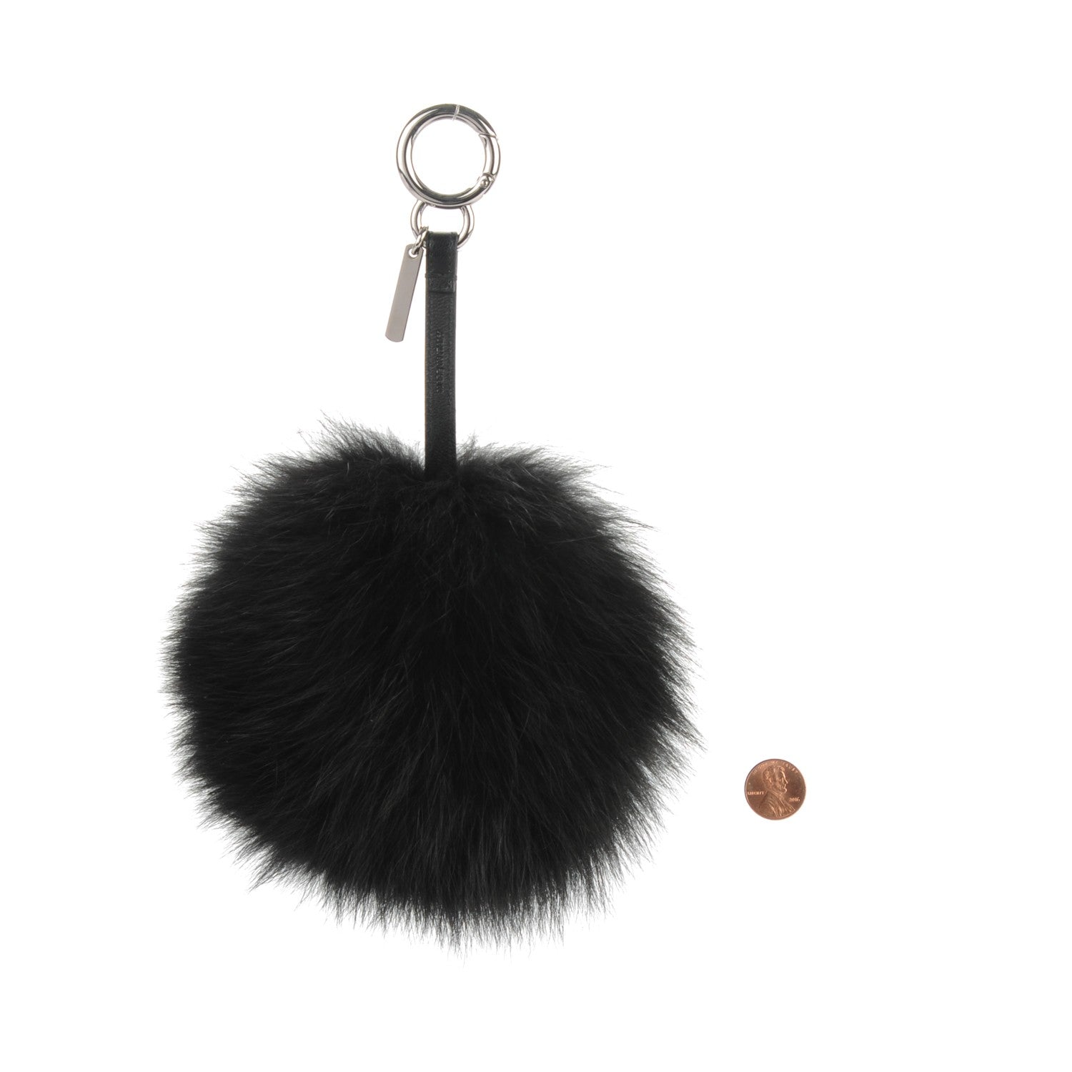 Fendi Fox Fur O ABCharm Bag Charm Black Light Blue 2 of 4
