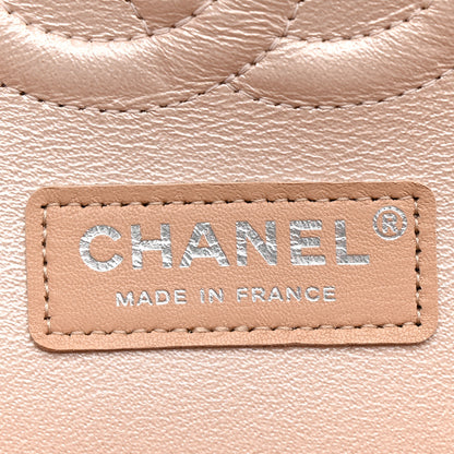 Chanel Metallic Caviar Chevron Quilted Medium Double Flap Light Gold 6 of 12