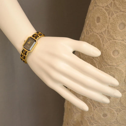 Chanel Stainless Steel Lambskin 20mm Chain Premiere Quartz Watch Gold M 2 of 8