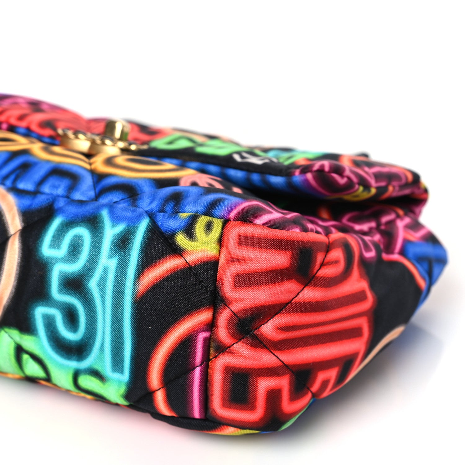 Chanel Fabric Printed Medium Chanel 19 Flap Black Multicolor 9 of 9