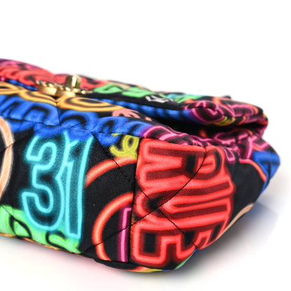 Chanel Fabric Printed Medium Chanel 19 Flap Black Multicolor 9 of 9