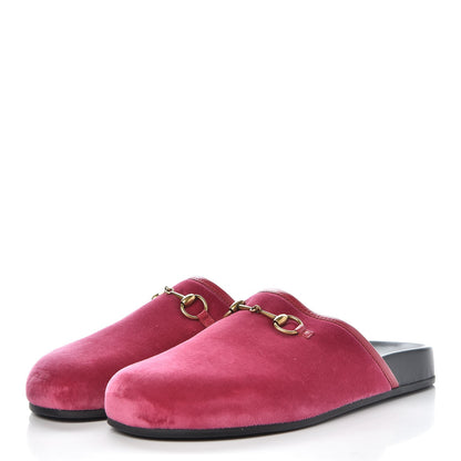 Gucci Softy Velvet Malaga Kid Womens Horsebit River Slippers 38 Light Raspberry Rose 3 of 8