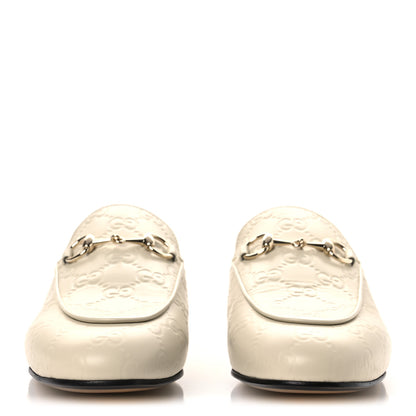 Gucci Glamour Calfskin Guccissima Womens Princetown Slippers 36.5 Mystic White 3 of 10