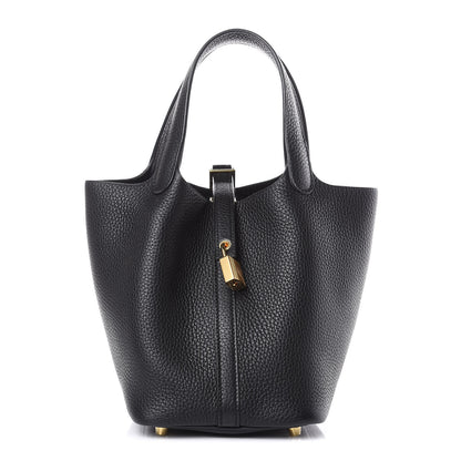 Hermes Taurillon Clemence Picotin Lock 18 PM Black 1 of 10