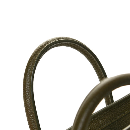 Celine Drummed Calfskin Nano Luggage Dark Olive 13 of 13