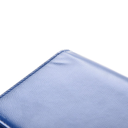 Saint Laurent Patent Grain de Poudre Cassandre Clutch Royal Blue 7 of 7