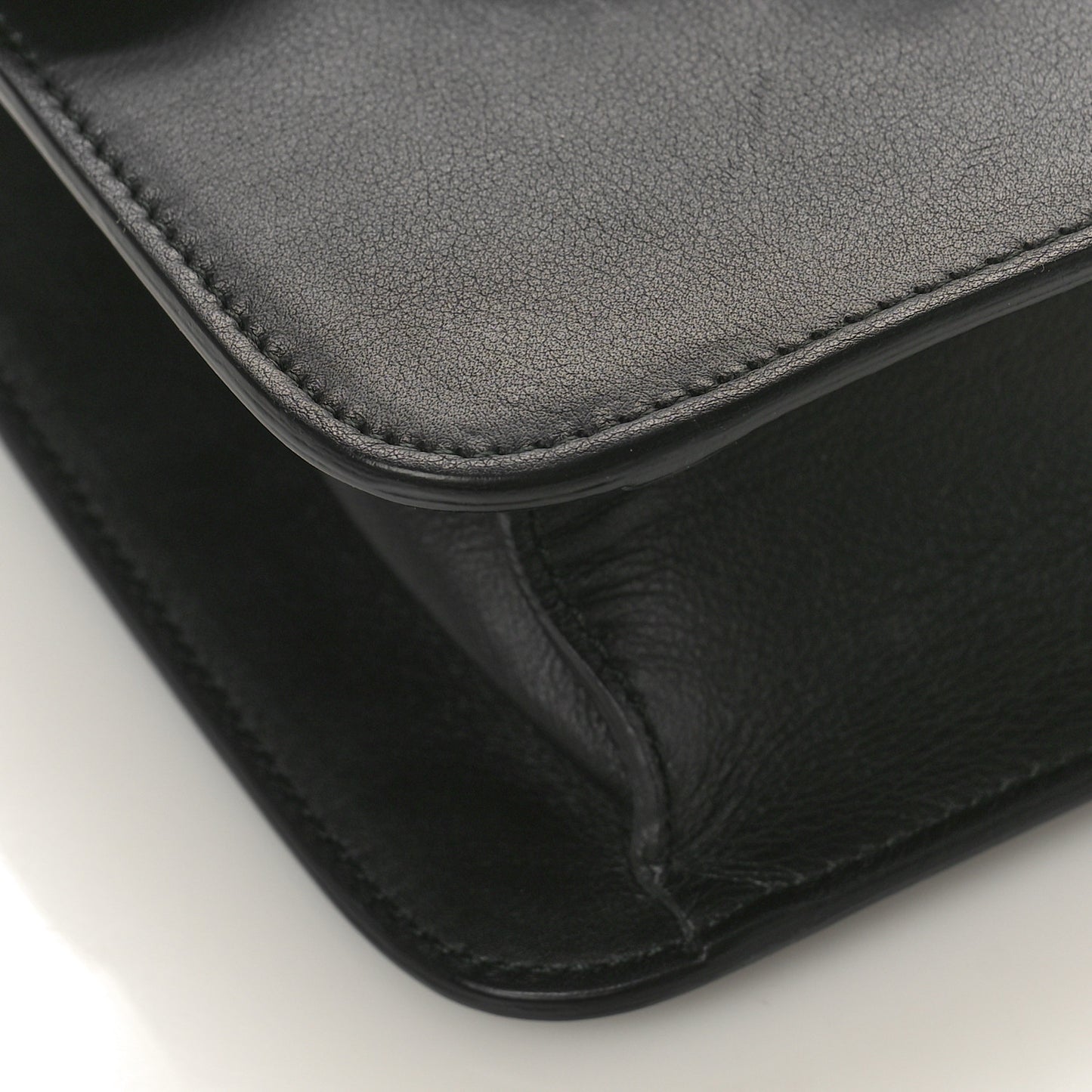 Calfskin Peony Small Chain Shoulder Bag Black