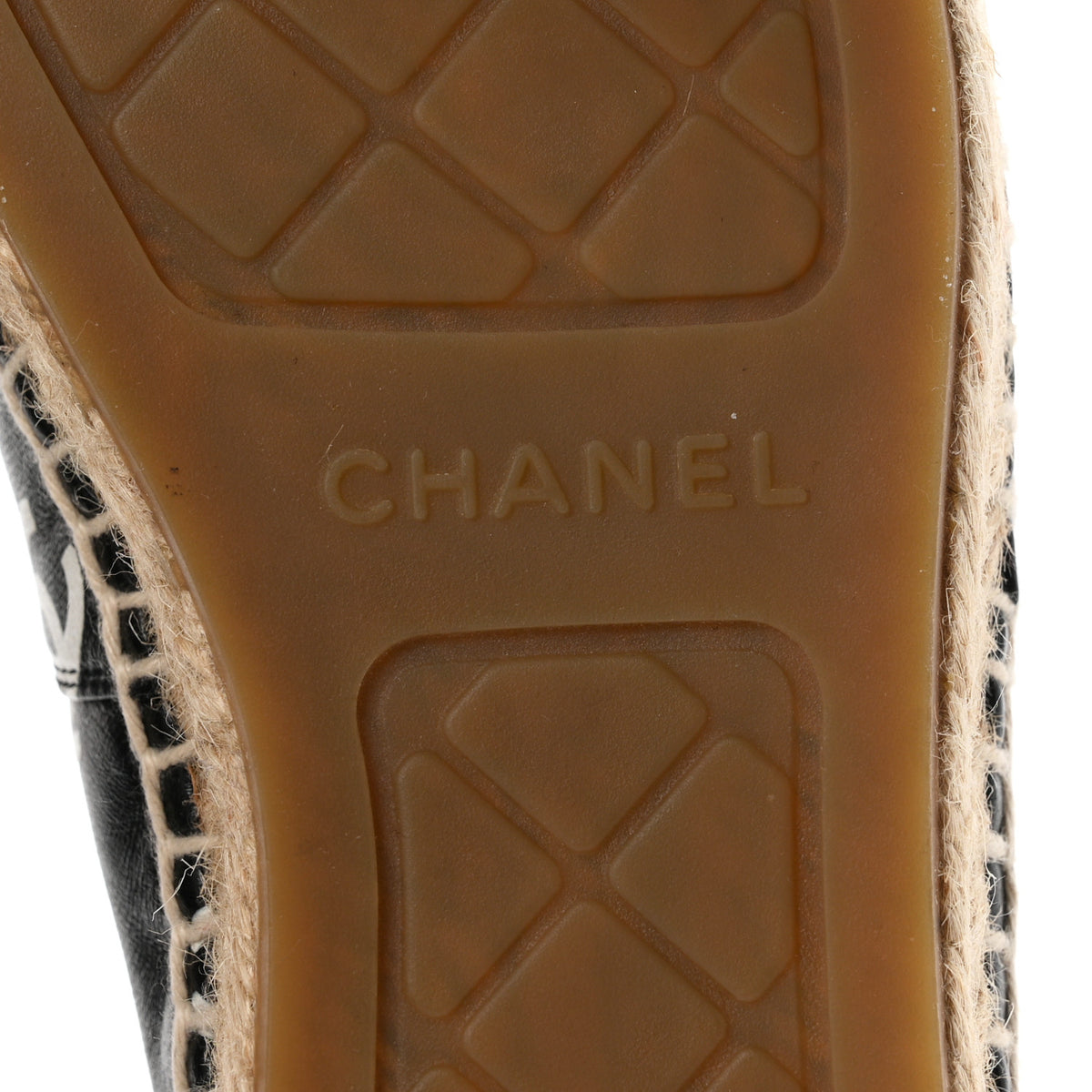 Lambskin Printed CC Espadrilles 39 Black White