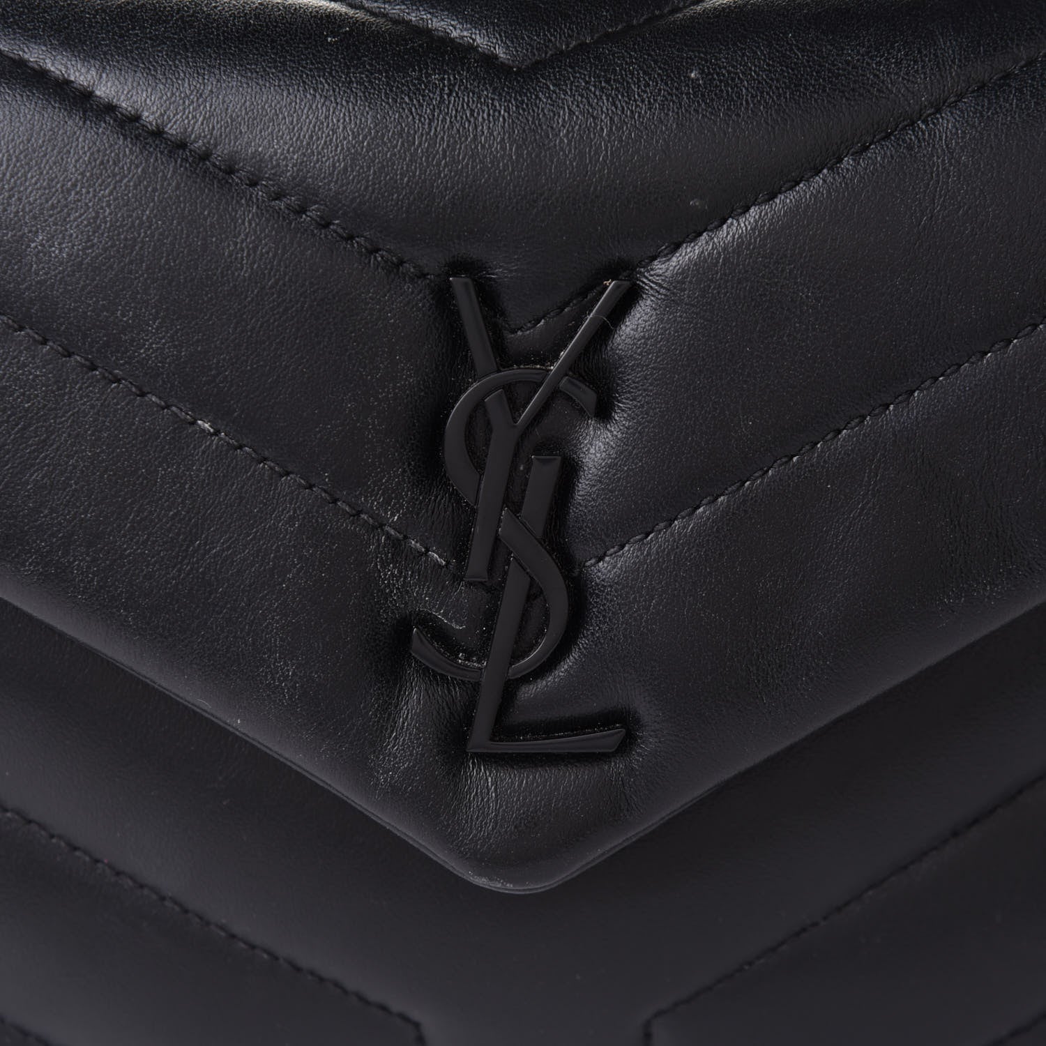 Saint Laurent Calfskin Y Quilted Monogram Toy Loulou Crossbody Bag Black 8 of 12