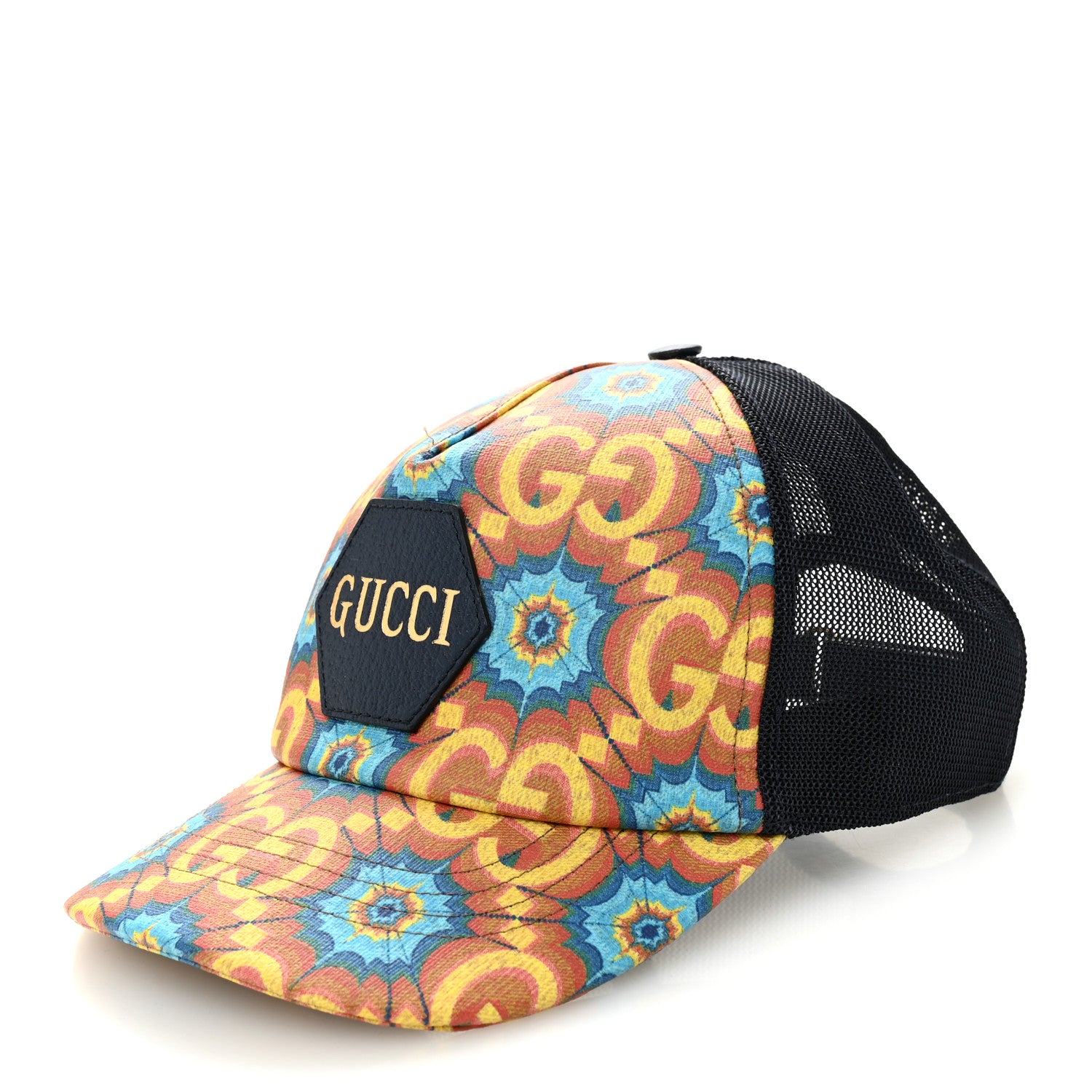 Gucci GG Supreme Monogram Kaleidoscope Baseball Hat L Blue Orange Multicolor Blue Agata 1 of 9