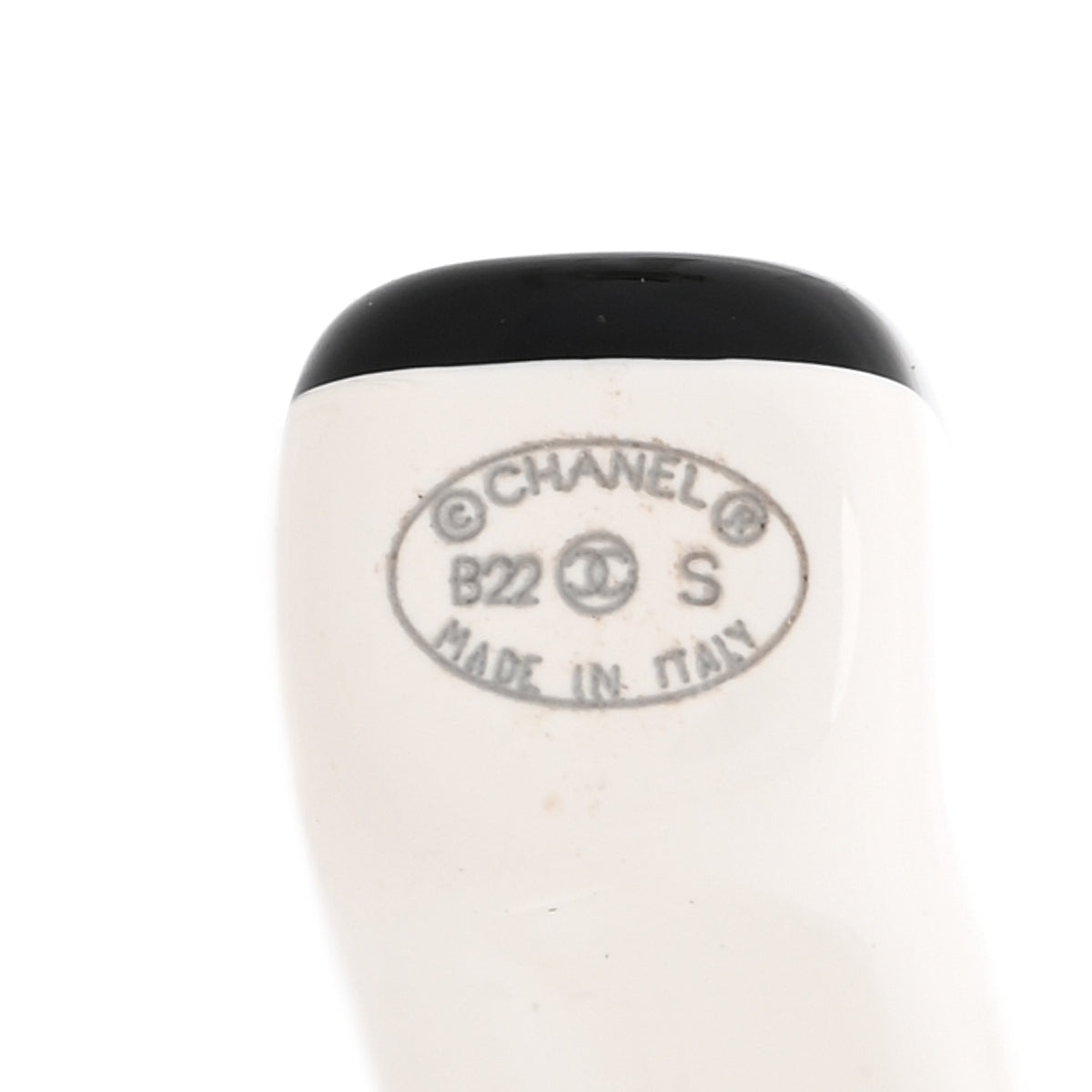 Resin Logo Hoop Earrings Black White