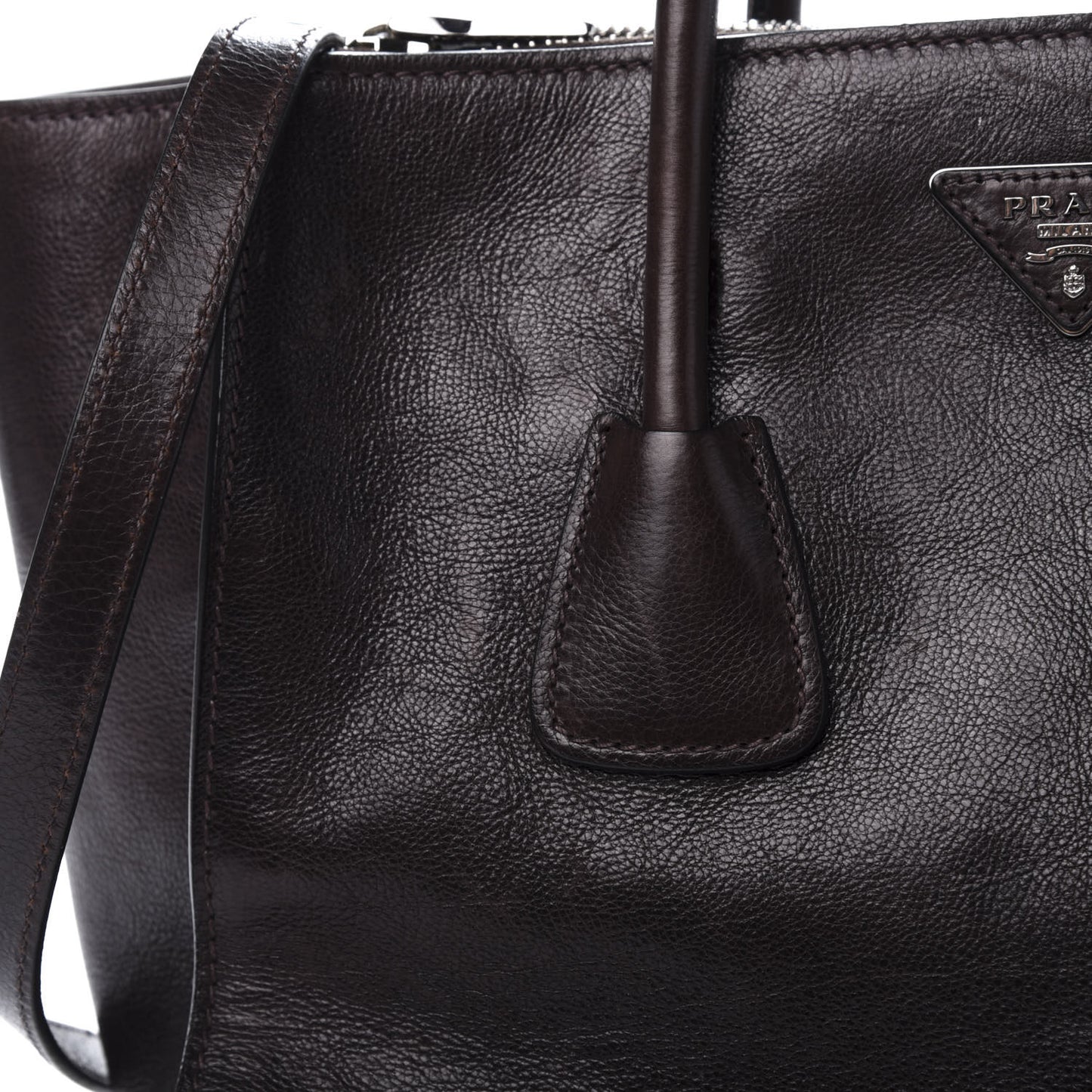 Glace Calf Twin Pocket Tote Black