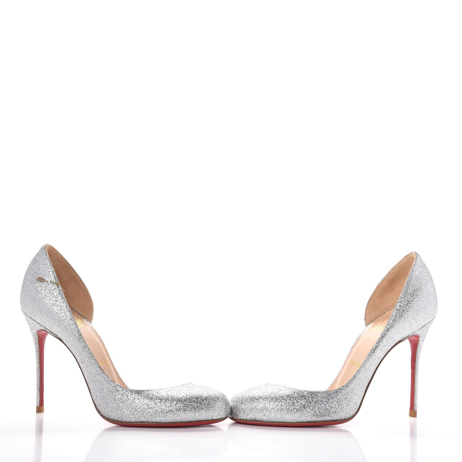Christian Louboutin Mini Glitter Helmour 100 Pumps 36 Silver 6 of 11