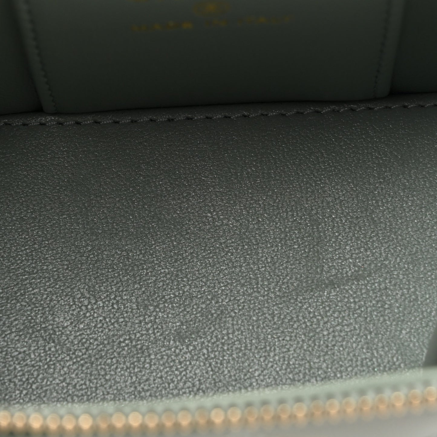 Metallic Lambskin Quilted Dynasty Mini Vanity Case With Chain Grey