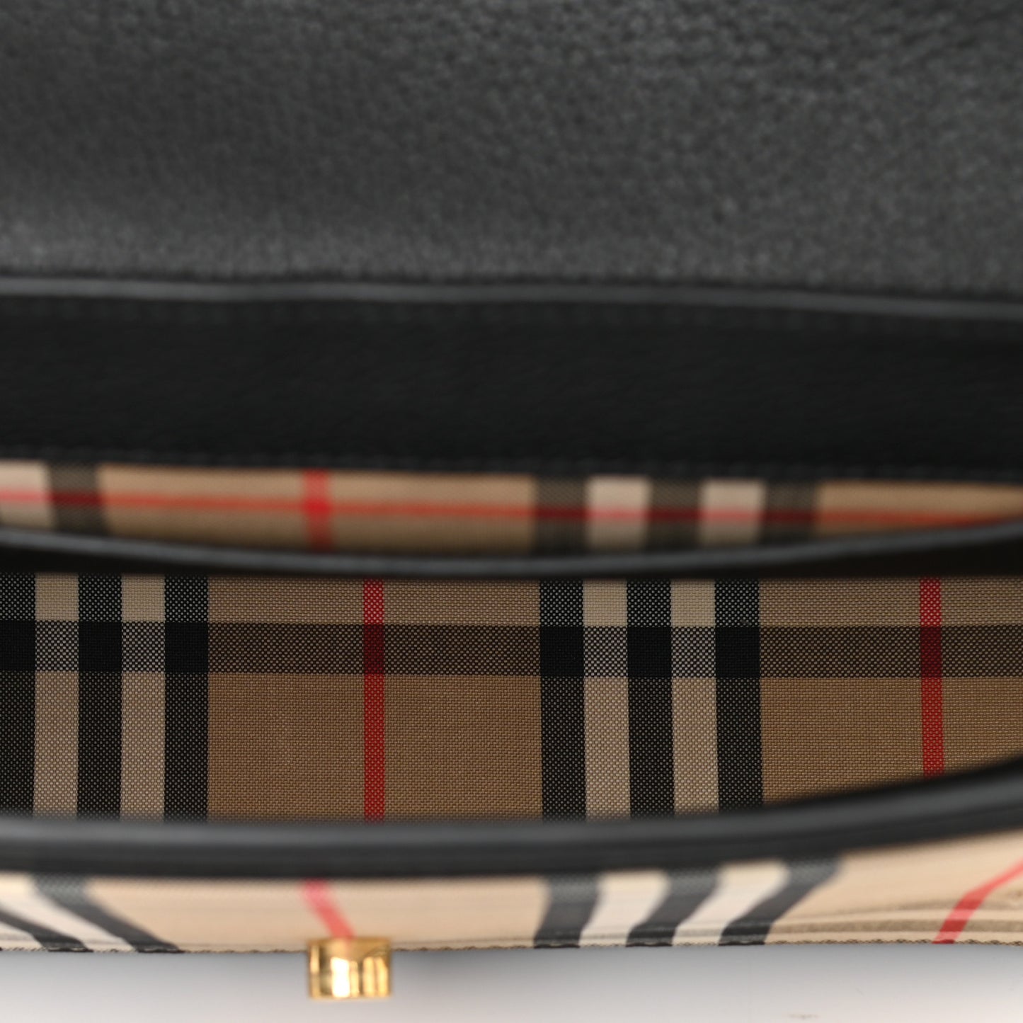 Grainy Calfskin Vintage Check Note Crossbody Bag Black