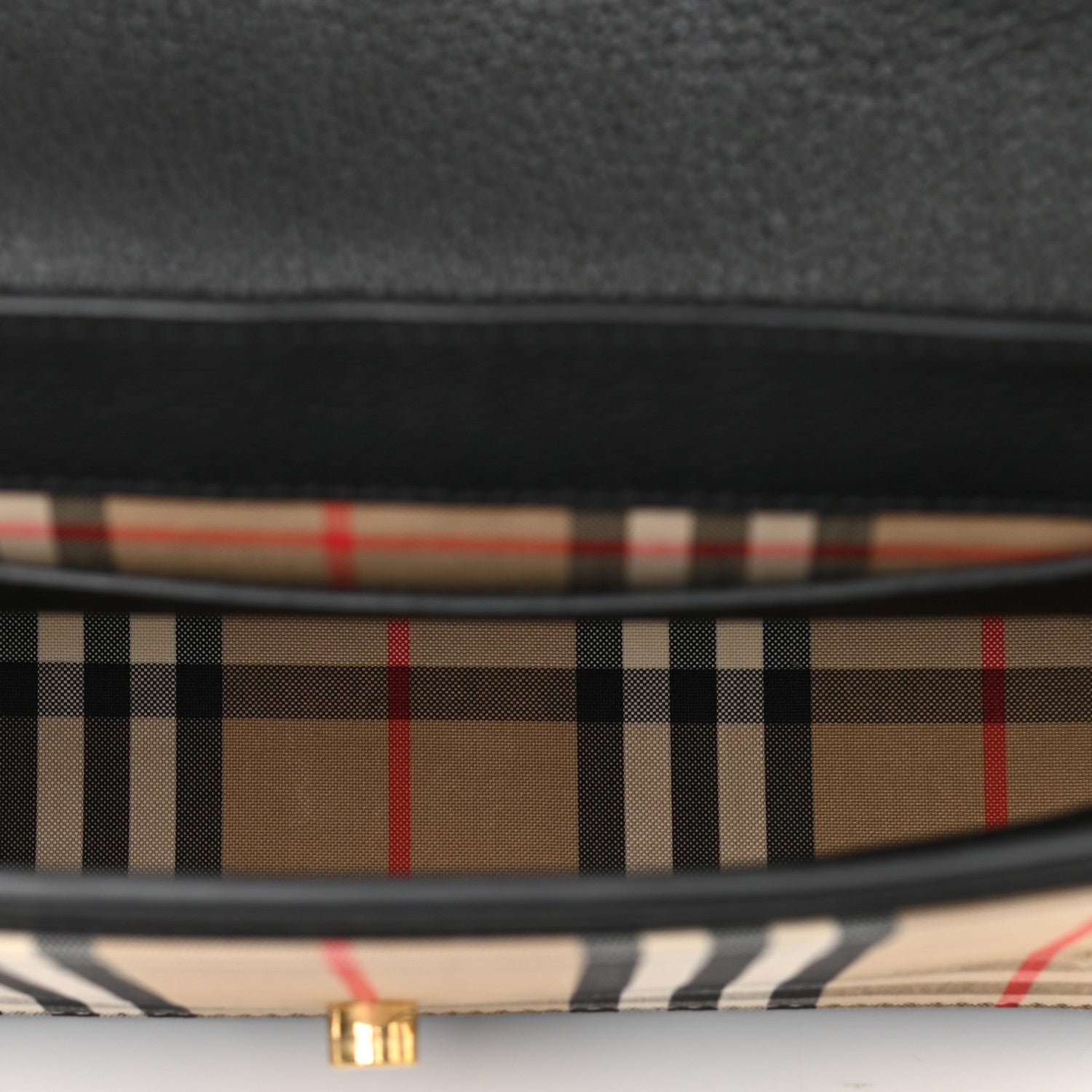 Burberry Grainy Calfskin Vintage Check Note Crossbody Bag Black 5 of 13
