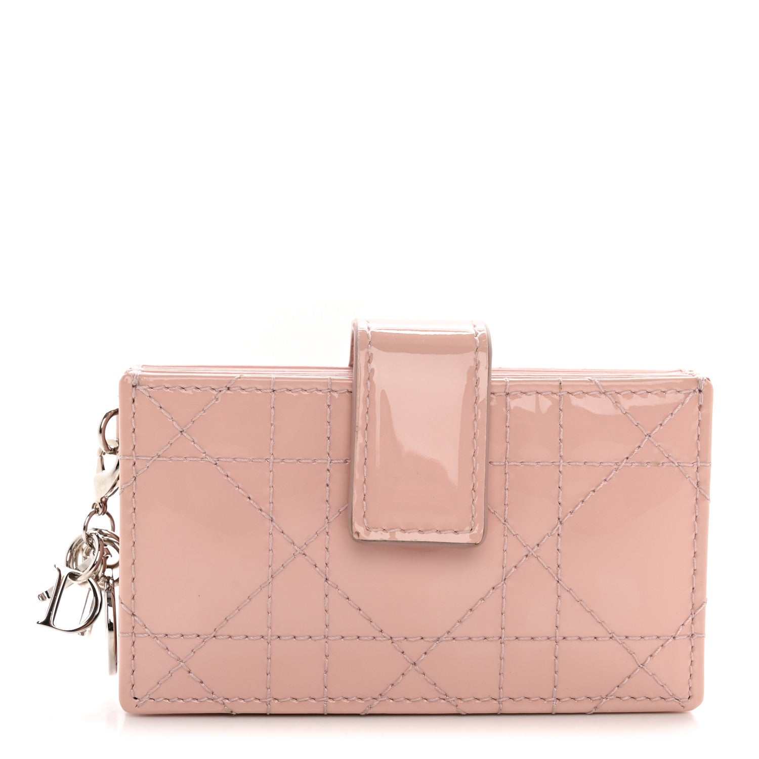 Christian Dior Patent Cannage Lady Dior 5-Gusset Card Holder Pink 1 of 10