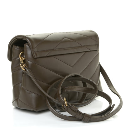 Saint Laurent Calfskin Y Quilted Monogram Toy Loulou Crossbody Bag Earth 3 of 16