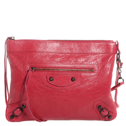 Balenciaga Agneau Flat Handle Clutch Rose Thulian 1 of 12
