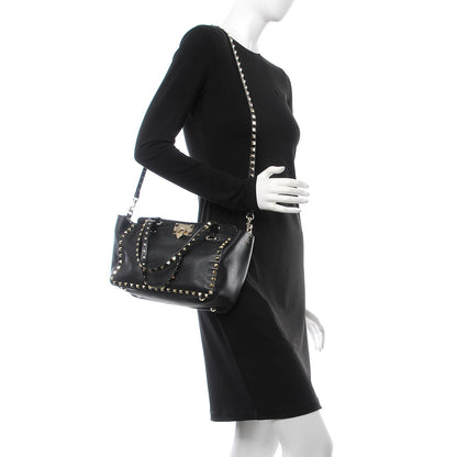 Valentino Garavani Vitello Small Rockstud Tote Black 2 of 7