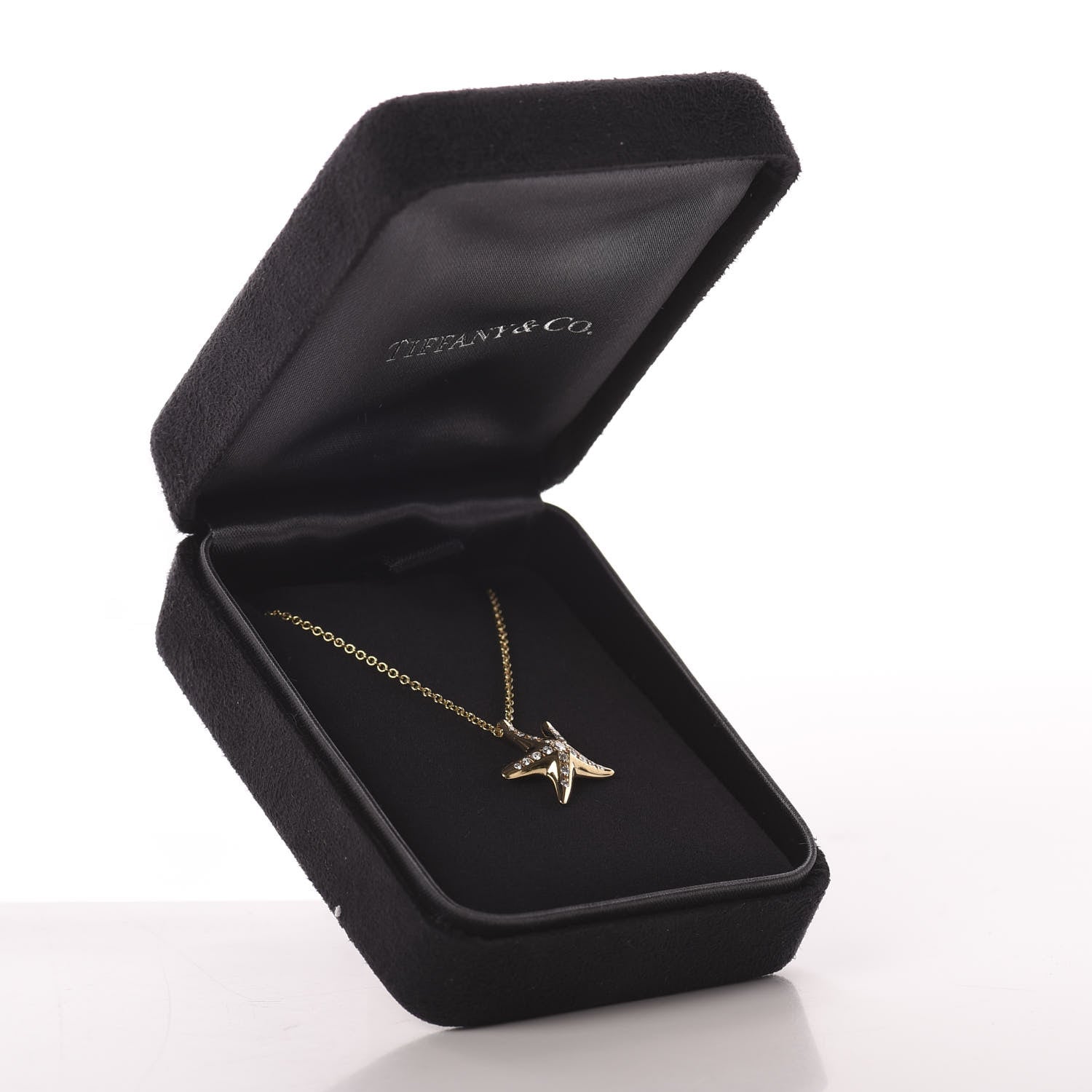 Tiffany 18K Yellow Gold Diamond 15mm Elsa Peretti Pave Starfish Pendant Necklace 5 of 5
