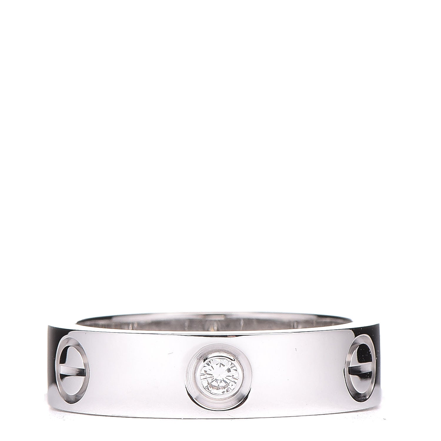 Cartier 18K White Gold 3 Diamond 5.5mm LOVE Ring 56 7.75 3 of 8