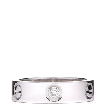 Cartier 18K White Gold 3 Diamond 5.5mm LOVE Ring 56 7.75 3 of 8