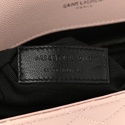 Saint Laurent Grain De Poudre Textured Mixed Matelasse Large Triquilt Monogram Satchel Rose 7 of 10
