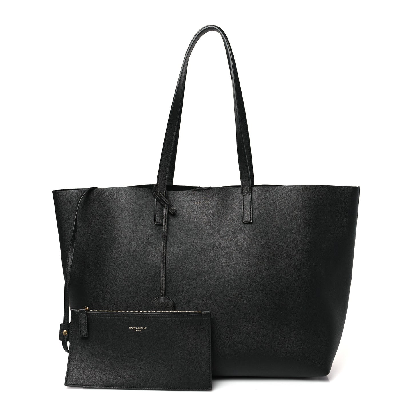 Calfskin East West Shopping Tote Black