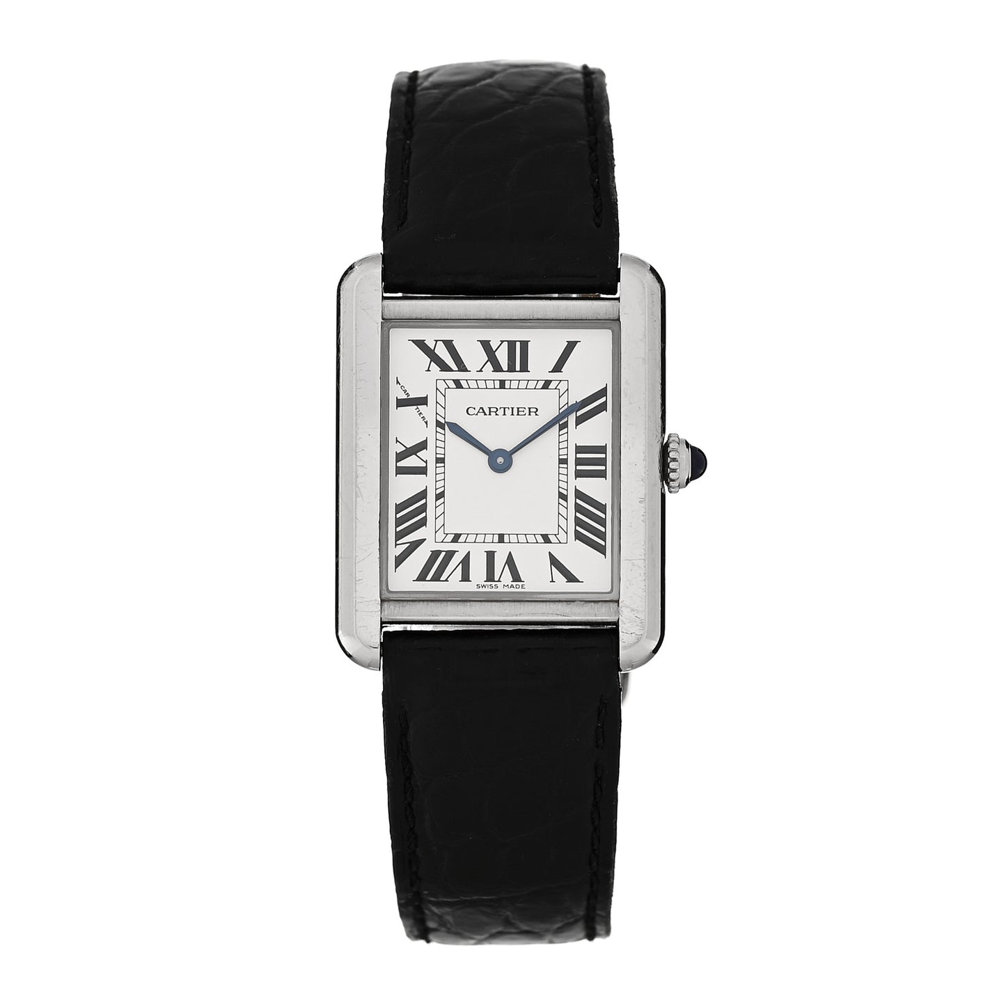 Stainless Steel Alligator 24mm Tank Solo Quartz Watch