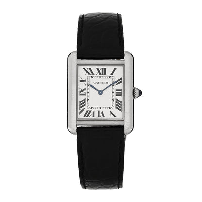 Cartier Stainless Steel Alligator 24mm Tank Solo Quartz Watch 1 of 4