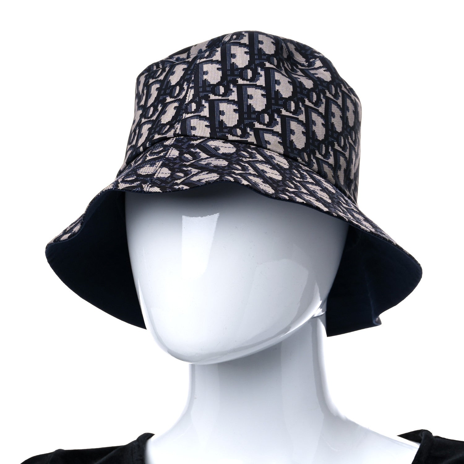 Christian Dior Oblique Reversible Teddy-D Brim Bucket Hat 57 Blue 2 of 13