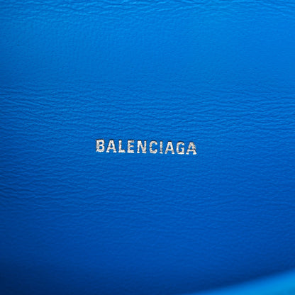 Balenciaga Shiny Box Calfskin Tonal B Hourglass Top Handle Bag XS Screen Blue 6 of 12