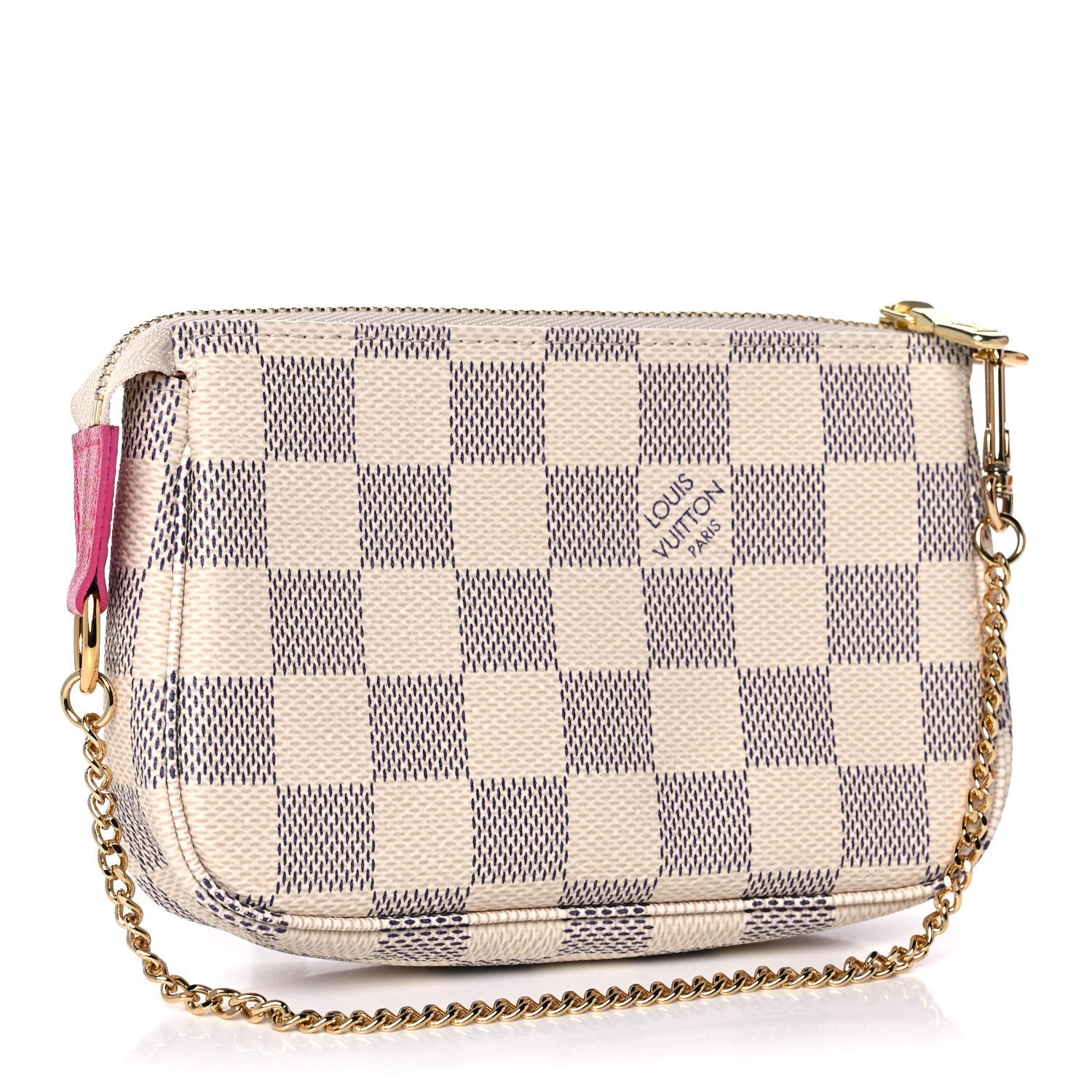 Louis Vuitton Damier Azur 2021 Christmas Animation Hollywood Mini Pochette Accessories Fuchsia 3 of 11