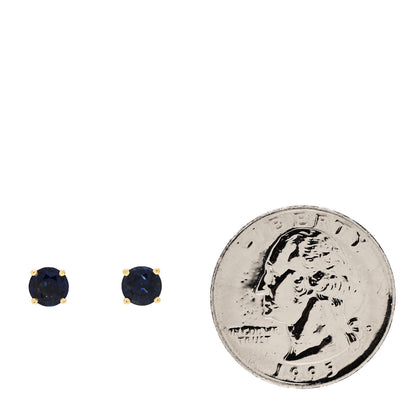 Tiffany 18K Yellow Gold Blue Sapphire Earrings 2 of 6