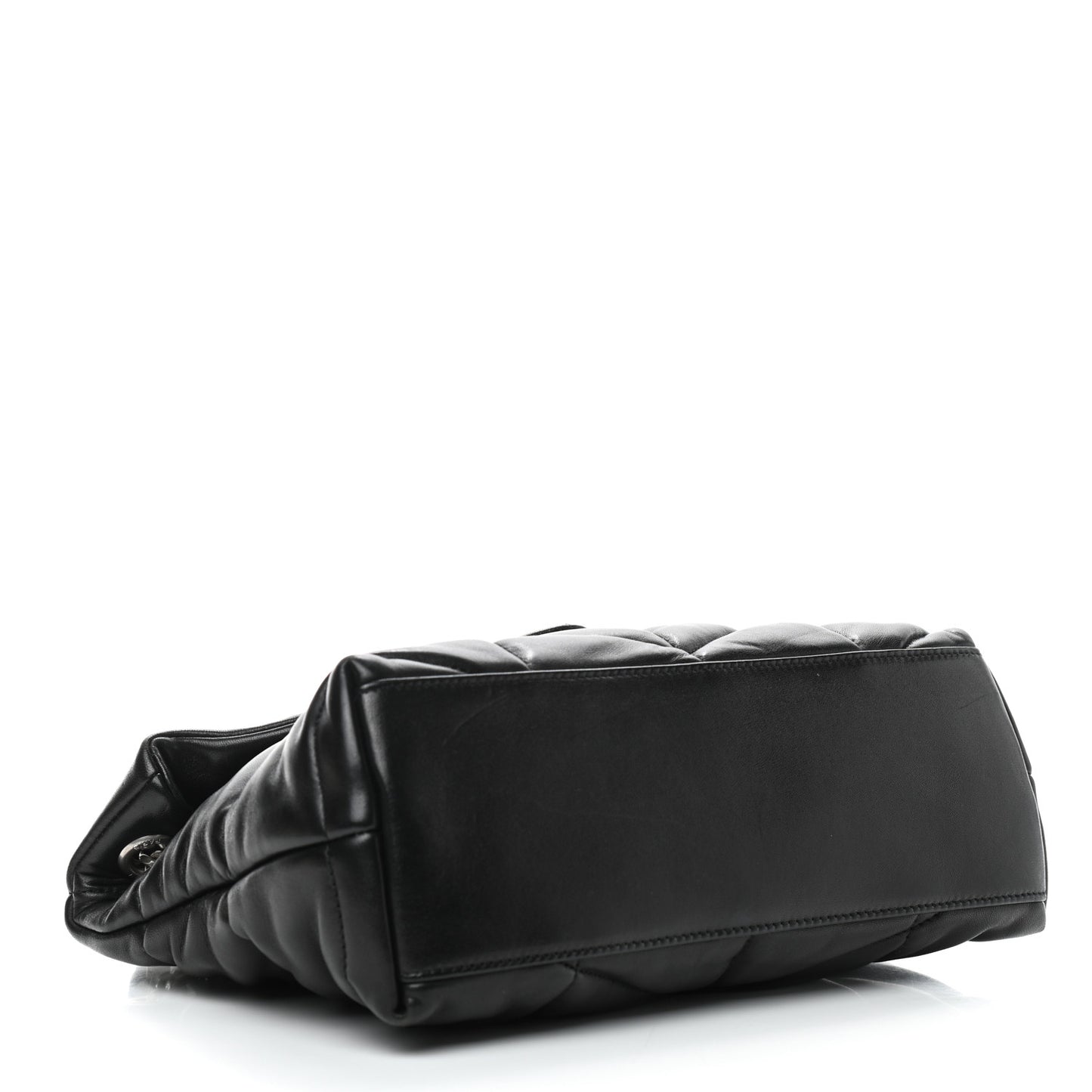 Lambskin Quilted Small Loulou Puffer Monogram Chain Satchel Black