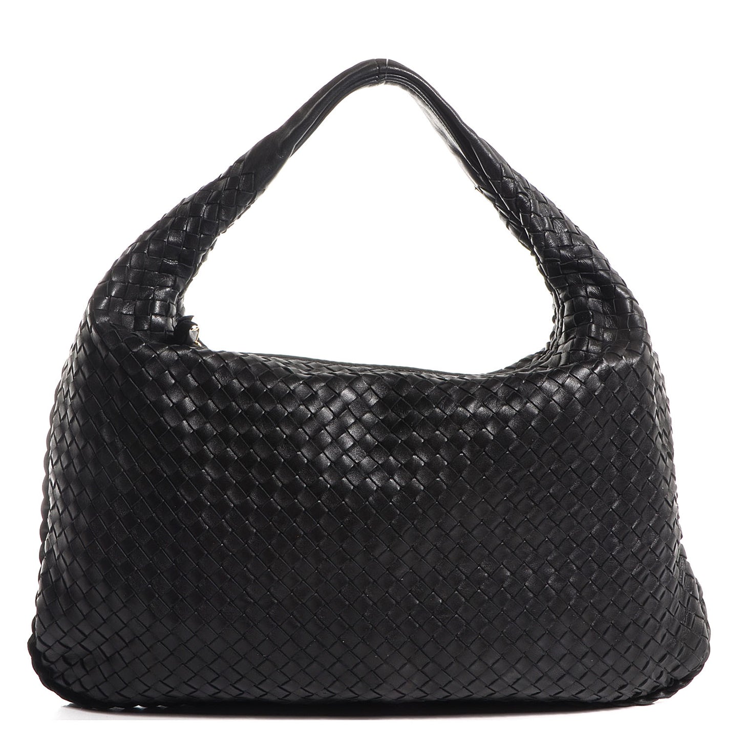 Nappa Intrecciato Large Veneta Hobo Nero Black