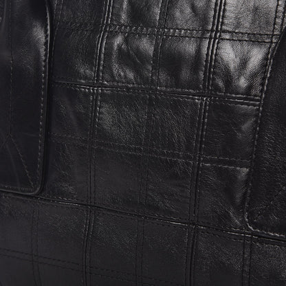 Chanel Lambskin Square Stitched Lax Shopping Tote Black 7 of 10