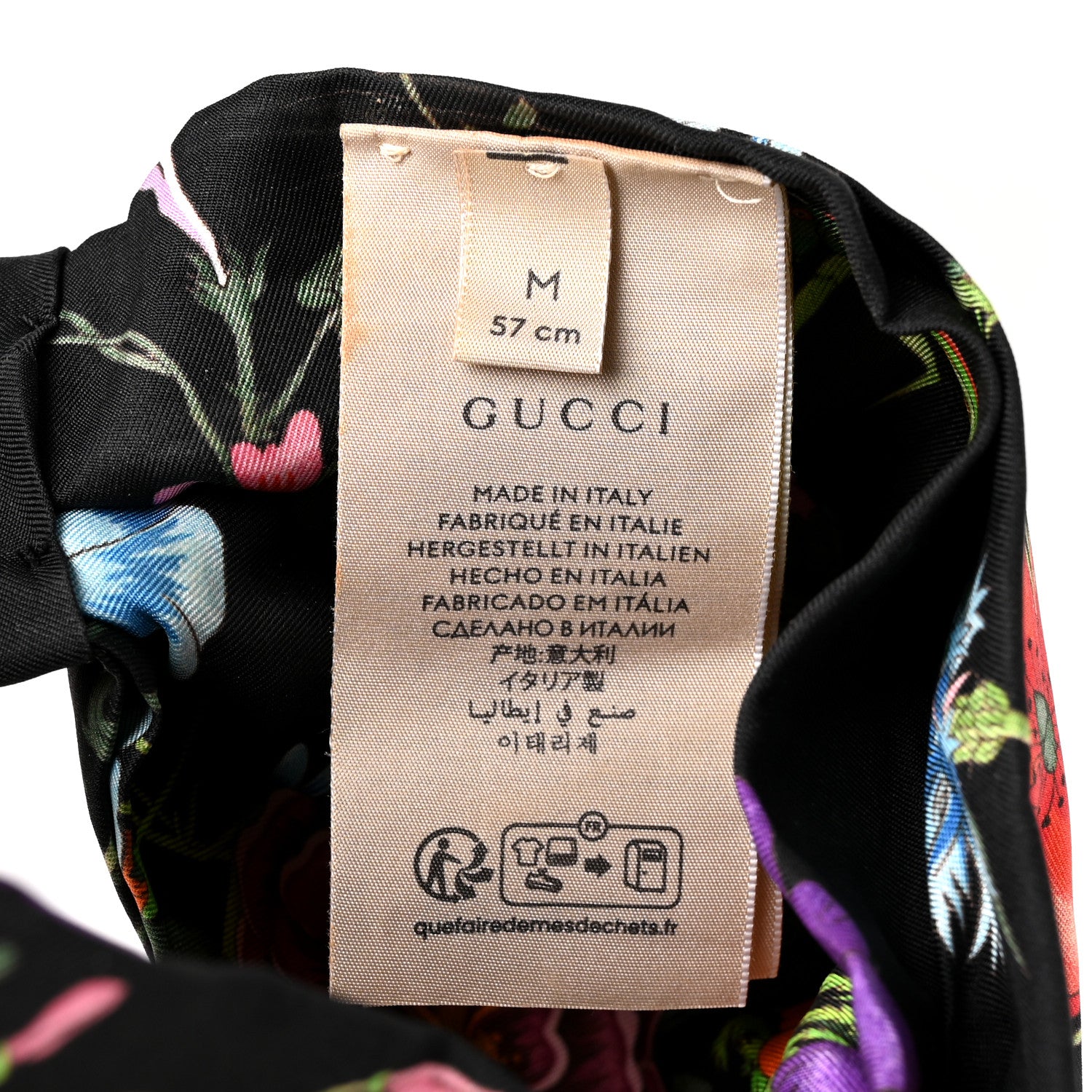 Gucci Silk Monogram Flora Print Headband M Black 5 of 6