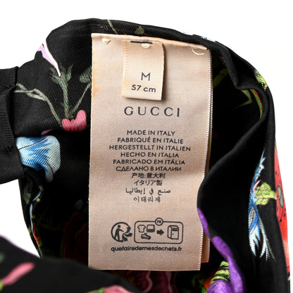 Gucci Silk Monogram Flora Print Headband M Black 5 of 6