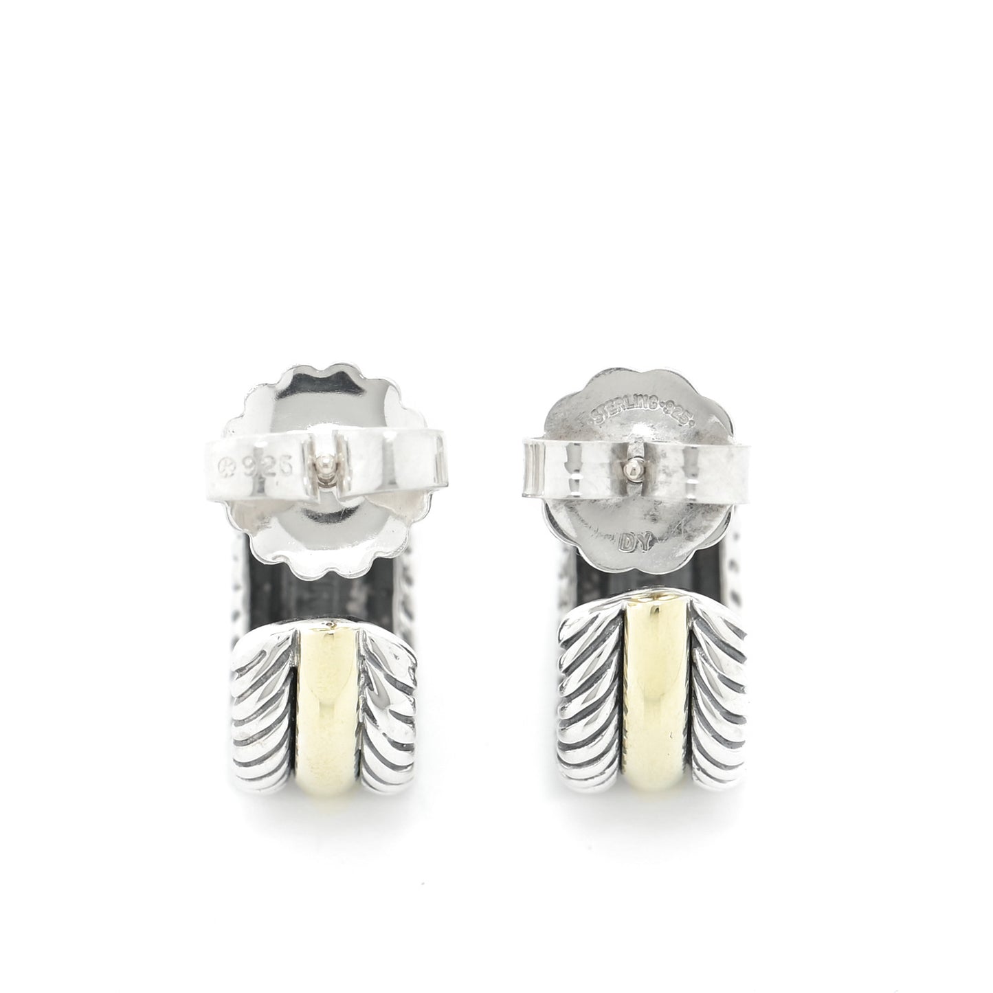 Sterling Silver 14K Yellow Gold 16mm Cable Classics Hoop Earrings