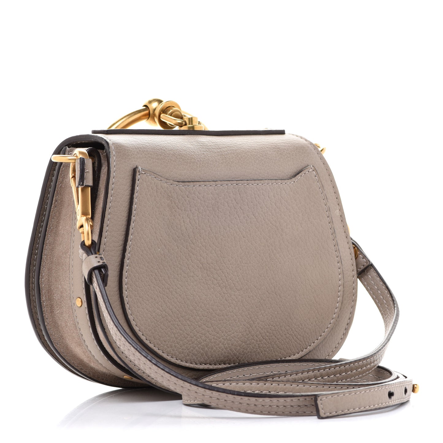 Calfskin Suede Small Nile Bracelet Bag Motty Grey