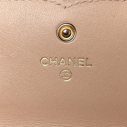 Chanel Caviar Quilted Filigree Large Gusset Flap Wallet Beige Black 8 of 10