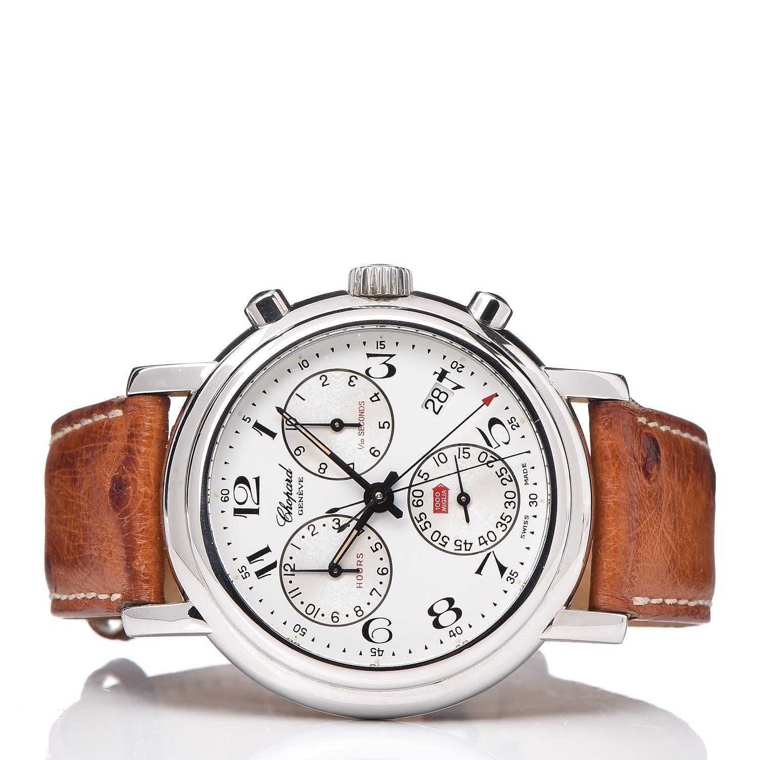 Chopard Stainless Steel Ostrich 39mm Mille Miglia Chronograph Quartz Watch 3 of 9