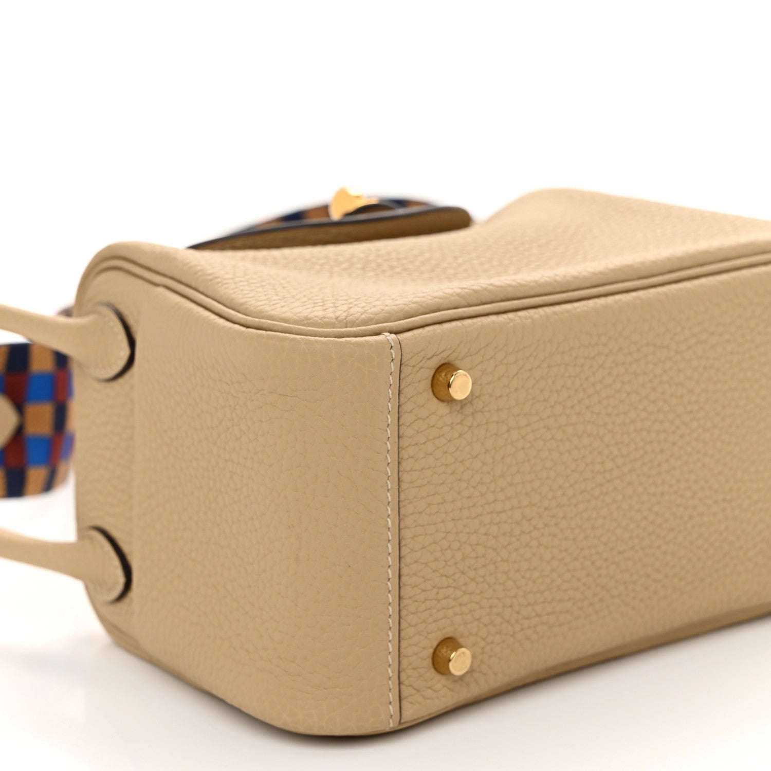 Hermes Taurillon Clemence Maxi Quadrille Mini Lindy 20 Trench Bleu Billard Biscuit 9 of 11