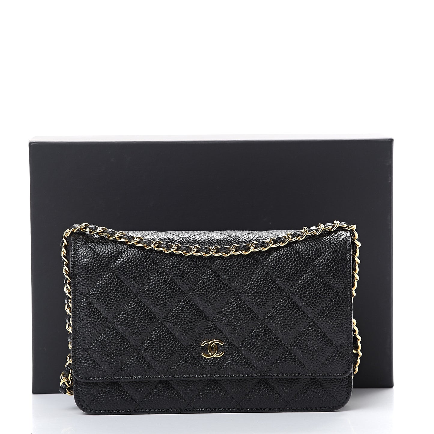 Caviar Quilted Wallet On Chain WOC Black